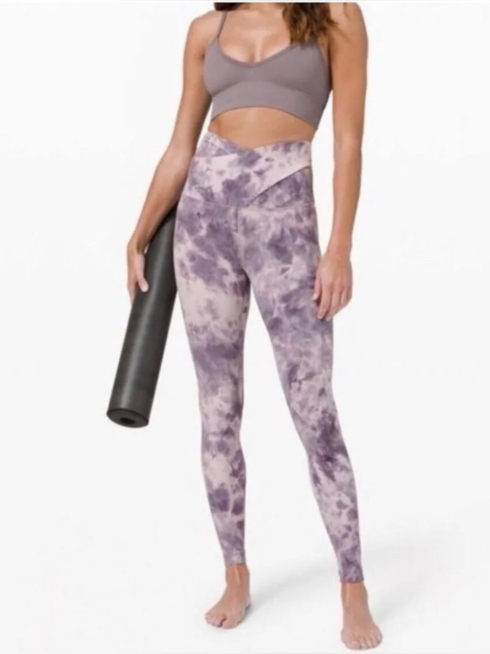 Diamond Dye Purple High-Rise Criss Cross Leggings